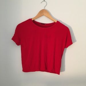 Zara red crop top